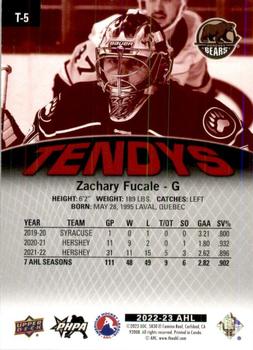 2022-23 Upper Deck AHL - Tendys Red #T-5 Zachary Fucale Back