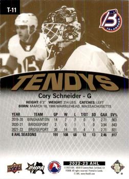 2022-23 Upper Deck AHL - Tendys Gold #T-11 Cory Schneider Back