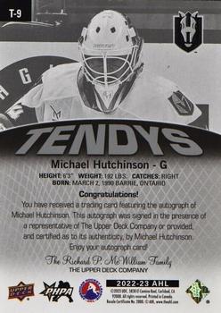 2022-23 Upper Deck AHL - Tendys Autographs #T-9 Michael Hutchinson Back