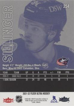 2021-22 Ultra - Lucky 13 Rookies #254 Cole Sillinger Back