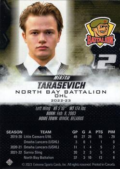 2022-23 Extreme North Bay Battalion (OHL) #NNO Nikita Tarasevich Back