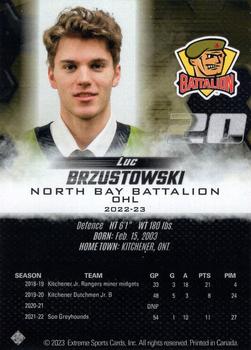 2022-23 Extreme North Bay Battalion (OHL) #NNO Luc Brzustowski Back