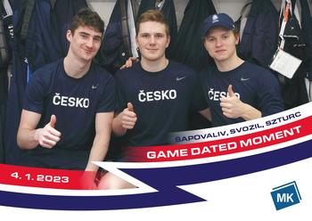 2022-23 Moje karticky Czech Ice Hockey Team #143 Matyas Sapovaliv / Stanislav Svozil / Gabriel Szturc Front