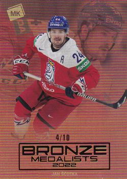 2022-23 Moje karticky Czech Ice Hockey Team - Bronze Medalists Men 2022 Red #BM-10 Jan Scotka Front