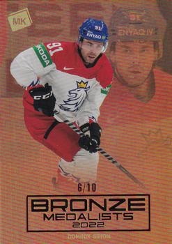 2022-23 Moje karticky Czech Ice Hockey Team - Bronze Medalists Men 2022 Red #BM-18 Dominik Simon Front
