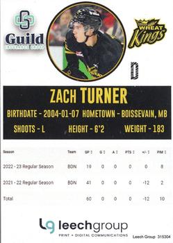 2022-23 Brandon Wheat Kings (WHL) #NNO Zach Turner Back