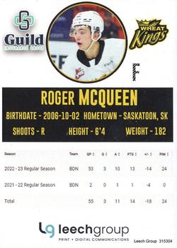 2022-23 Brandon Wheat Kings (WHL) #NNO Roger McQueen Back