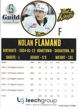 2022-23 Brandon Wheat Kings (WHL) #NNO Nolan Flamand Back