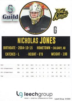 2022-23 Brandon Wheat Kings (WHL) #NNO Nicholas Jones Back