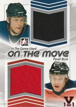 2015-16 In The Game Final Vault - 2013-14 In The Game-Used - On the Move Jerseys Silver (Red Vault Stamp) #OTM-04 Pavel Bure Front