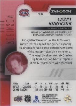 2022-23 Upper Deck Synergy - Red #74 Larry Robinson Back