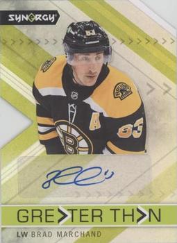 2022-23 Upper Deck Synergy - Greater Than Signatures #GT-BM Brad Marchand Front