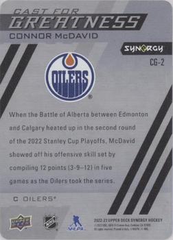 2022-23 Upper Deck Synergy - Cast for Greatness #CG-2 Connor McDavid Back