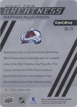 2022-23 Upper Deck Synergy - Cast for Greatness #CG-13 Nathan MacKinnon Back