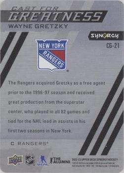 2022-23 Upper Deck Synergy - Cast for Greatness #CG-21 Wayne Gretzky Back