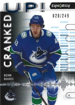 2022-23 Upper Deck Synergy - Cranked Up Blue #CU-QH Quinn Hughes Front