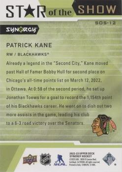 2022-23 Upper Deck Synergy - Star of the Show #SOS-12 Patrick Kane Back