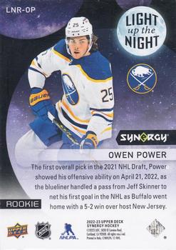 2022-23 Upper Deck Synergy - Light Up the Night Rookies Blue #LNR-OP Owen Power Back