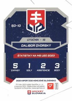 2023 SportZoo Hokejové Slovensko - Slovensko 20 #SD-10 Dalibor Dvorsky Back