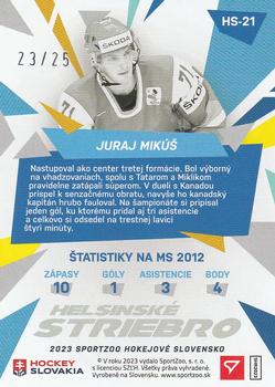 2023 SportZoo Hokejové Slovensko - Helsinské Striebro Silver Glitter #HS-21 Juraj Mikus Back