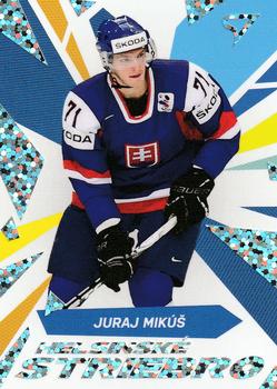 2023 SportZoo Hokejové Slovensko - Helsinské Striebro Silver Glitter #HS-21 Juraj Mikus Front