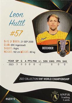 2023 AMPIR IIHF World Championship Team Germany #GER15 Leon Huttl Back