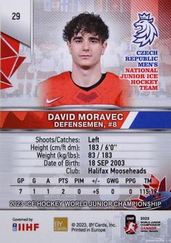 2023 BY Cards IIHF World Junior Championship #29 David Moravec Back