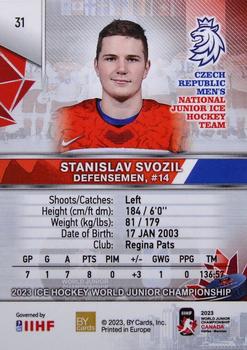 2023 BY Cards IIHF World Junior Championship #31 Stanislav Svozil Back