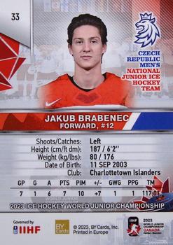 2023 BY Cards IIHF World Junior Championship #33 Jakub Brabenec Back