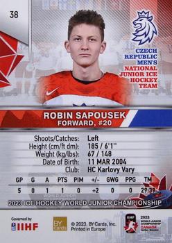 2023 BY Cards IIHF World Junior Championship #38 Robin Sapousek Back