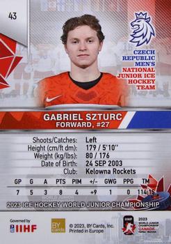 2023 BY Cards IIHF World Junior Championship #43 Gabriel Szturc Back