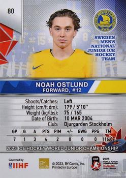 2023 BY Cards IIHF World Junior Championship #80 Noah Ostlund Back