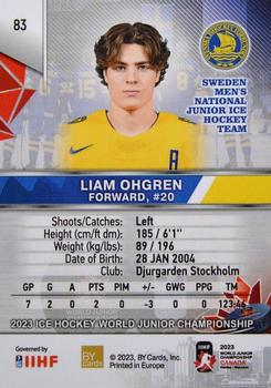 2023 BY Cards IIHF World Junior Championship #83 Liam Ohgren Back
