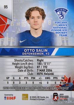 2023 BY Cards IIHF World Junior Championship #95 Otto Salin Back