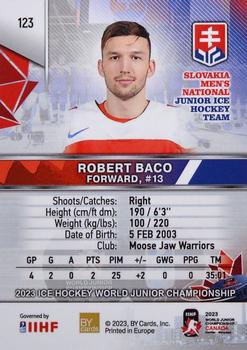 2023 BY Cards IIHF World Junior Championship #123 Robert Baco Back