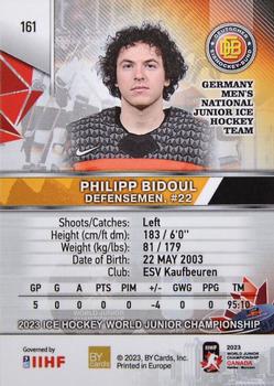 2023 BY Cards IIHF World Junior Championship #161 Philipp Bidoul Back