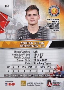 2023 BY Cards IIHF World Junior Championship #163 Adrian Klein Back
