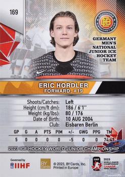 2023 BY Cards IIHF World Junior Championship #169 Eric Hordler Back
