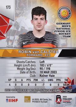 2023 BY Cards IIHF World Junior Championship #173 Robin van Calster Back