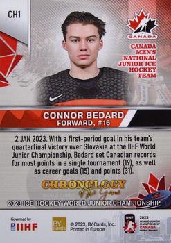2023 BY Cards IIHF World Junior Championship #CH1 Connor Bedard Back