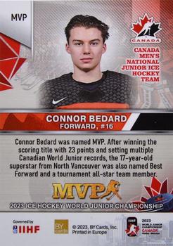 2023 BY Cards IIHF World Junior Championship #MVP Connor Bedard Back