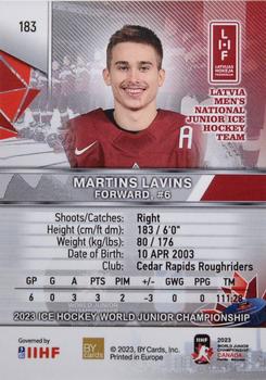 2023 BY Cards IIHF World Junior Championship #183 Martins Lavins Back