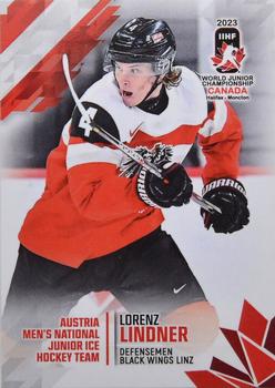2023 BY Cards IIHF World Junior Championship #199 Lorenz Lindner Front