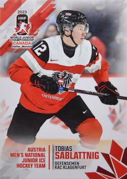 2023 BY Cards IIHF World Junior Championship #201 Tobias Sablattnig Front