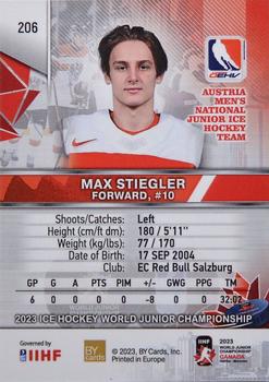 2023 BY Cards IIHF World Junior Championship #206 Max Stiegler Back
