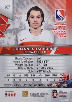 2023 BY Cards IIHF World Junior Championship #207 Johannes Tschurnig Back