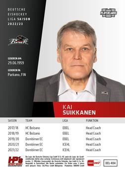 2022-23 Playercards Update (DEL) #404 Kai Suikkanen Back