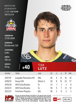 2022-23 Playercards Update (DEL) #416 Tim Lutz Back