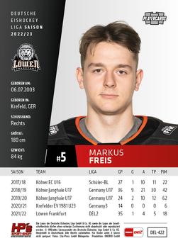 2022-23 Playercards Update (DEL) #422 Markus Freis Back