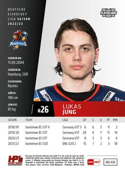 2022-23 Playercards Update (DEL) #432 Lukas Jung Back